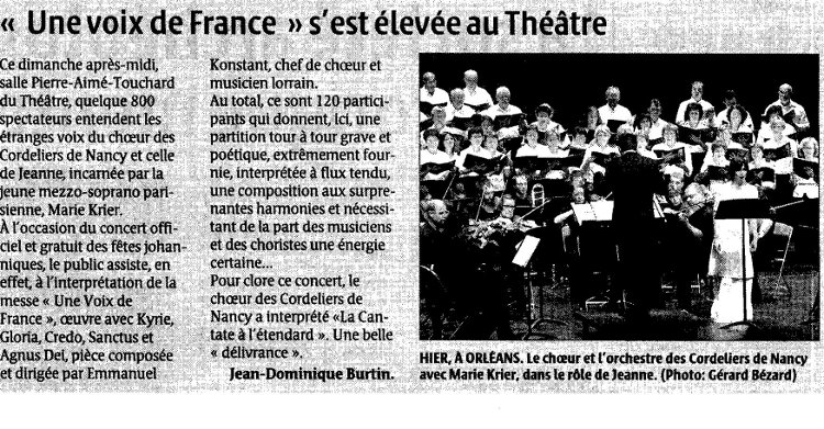 Le concert du 3 mai 2009  Orlans