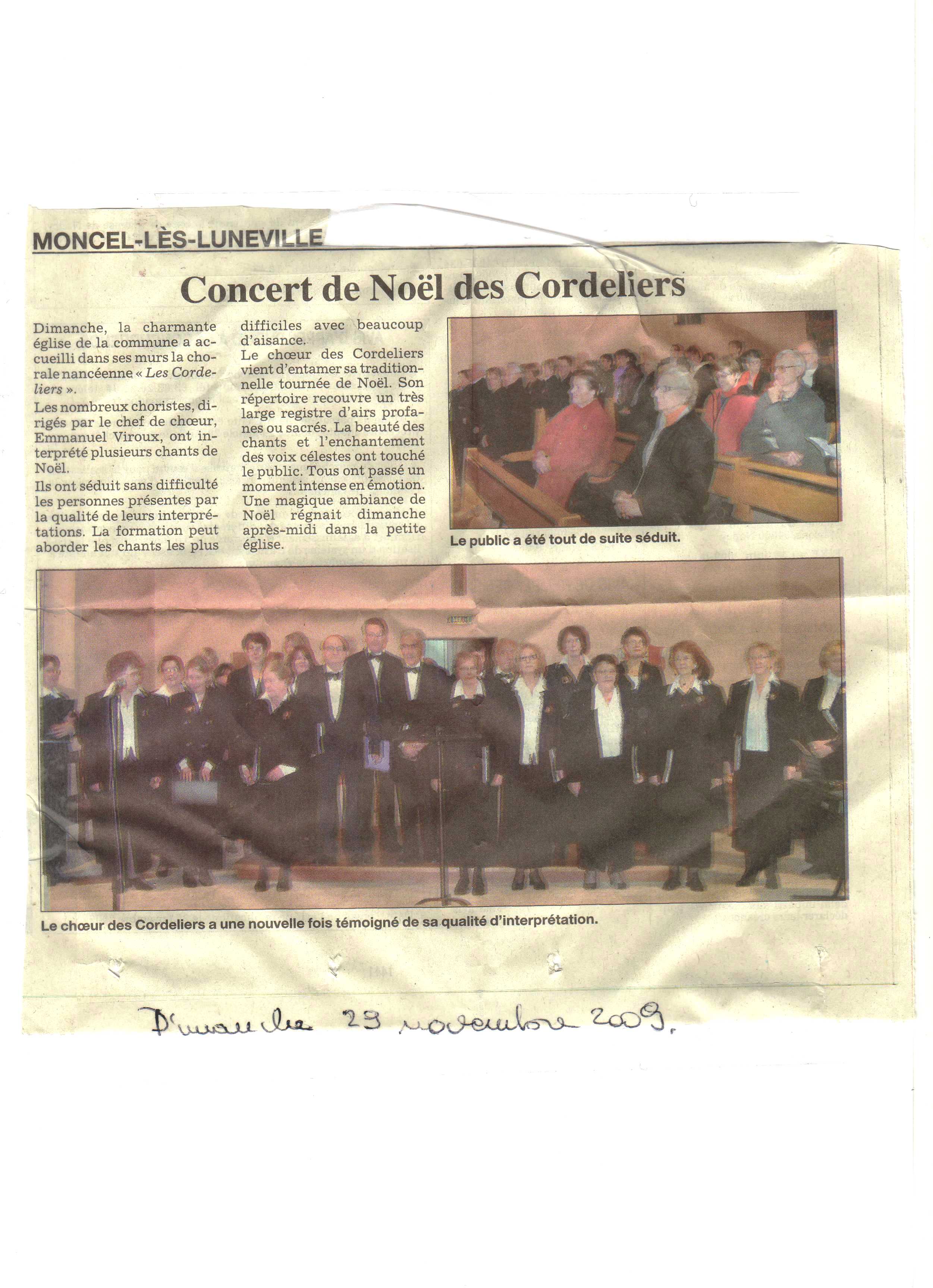 29 Novembre 2009 : Moncel les Lunville, Eglise de Moncel