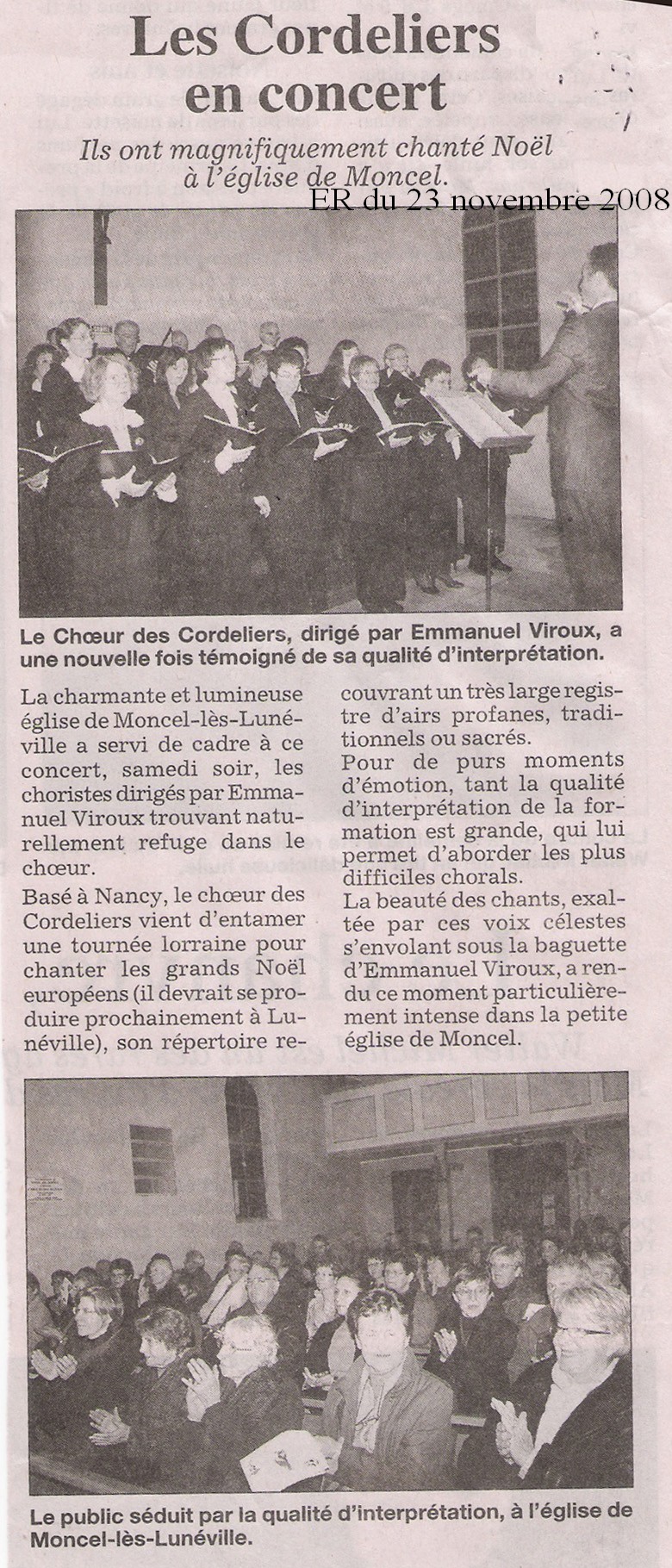 Concerts de nol novembre dcembre 2008